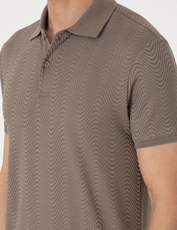 Koyu Vizon Slim Fit Polo Yaka Ti__rt