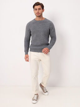 Джемпер мужской CASINO c129-полосы 3D (м.серый)  фото 5