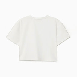 Футболка укороченная женская MINAKU OVERSIZE FIT, экрю, размер 50