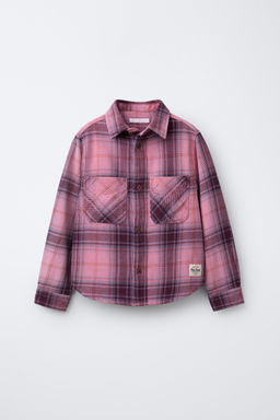 WASHED EFFECT CHECK OVERSHIRT
