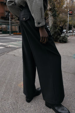 PANTAL?N ANCHO TIRO ALTO / Negro - Zara фото 5