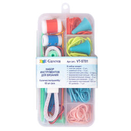Для вязания Gamma VT-ST01 Набор инструментов для вязания 65 шт в коробочке
