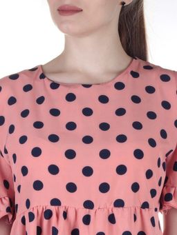 916 Платье летнее в горошек Fashion