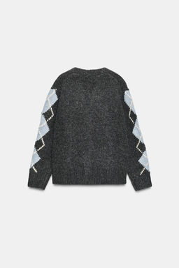 100% WOOL ARGYLE CARDIGAN - Zara фото 5