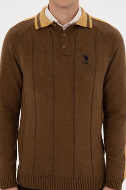 Erkek Regular Fit Polo Yaka Haki Kazak - U.s. polo assn фото 6