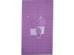 6с103.412ж1 Кактус полоска (фиалка-сер) Полотенце махровое 50х90см - Моготекс фото 3