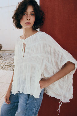 TOP CAPA TEXTURA / Blanco - Zara фото 6