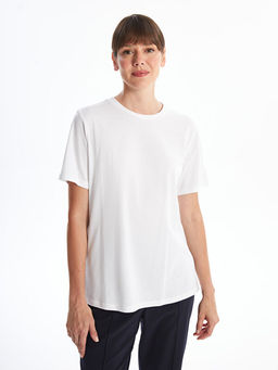 Bisiklet Yaka D?z K?sa Kollu Kad?n Ti??rt