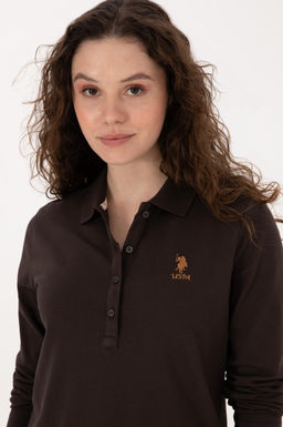 Kad_n Koyu Kahverengi Basic Sweatshirt - U.s. polo assn фото 2