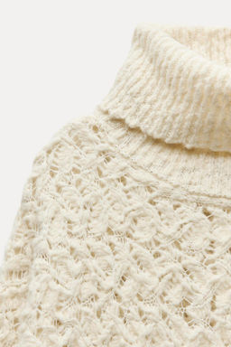 OPENWORK KNIT PONCHO SWEATER - Zara фото 6