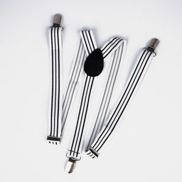 Подтяжки взрослые, ширина 2.5 см, цвет белый/чёрный - Simaland фото 2