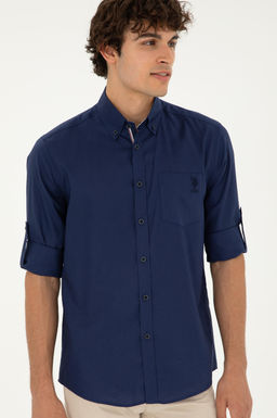 U. S. Polo Assn / Мужская темно-синяя рубашка с длинным рукавом - U.s. polo assn фото 10