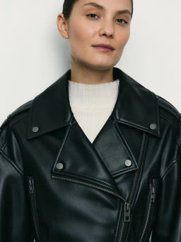 Куртка из искусственной кожи с ремнём / Zarina  фото 6