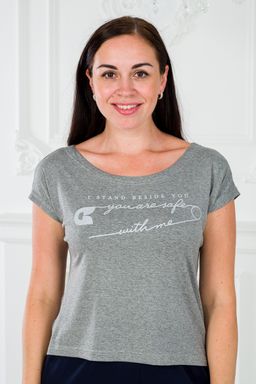 Футболка женская из вискозы Лирика серый меланж You are safe - Амадэль фото 2