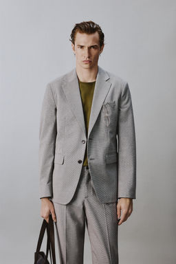 BLAZER REGULAR FIT TRAJE PATA DE GALLO / Negro / Blanco - Zara фото 2