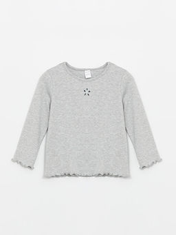 Bisiklet Yaka Uzun Kollu K?z Bebek Ti??rt