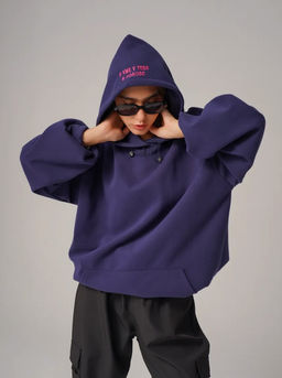 K13043 Толстовка OVER SIZE ТМ_СИНИЙ