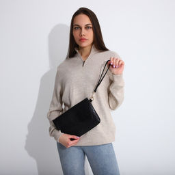 Сумка-клатч на магните, ремешок на запястье, цвет чёрный - Simaland фото 7