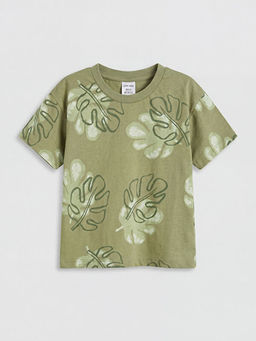 Yaprak Bask?l? Erkek Bebek Ti??rt ve Pantolon