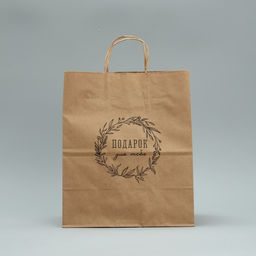 Цена за 10 шт. Пакет крафтовый Подарок для тебя, 24 х 28 х 14 см - Доступные радости фото 2