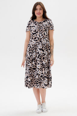 Платье женское из кулирки Кармелита 2 цветок крем - Амадэль фото 10