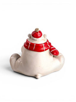 Фигурка «Белый медведь с подарком», 14×9.5×10.5 см