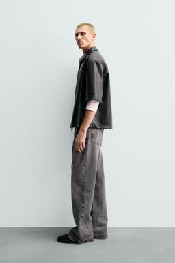 SOBRECAMISA RELAXED FIT EFECTO PIEL / Negro - Zara фото 4