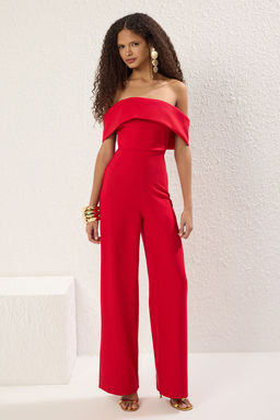 TRENDYOLMILLA K?rm?z? Carmen Yaka Dokuma S?k Tulum TPRSS25TU00014