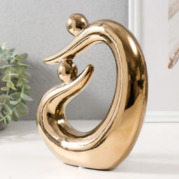 Фигурка керамика «Абстракция. Отцы и дети», золото, 17×5.5×19.5 см