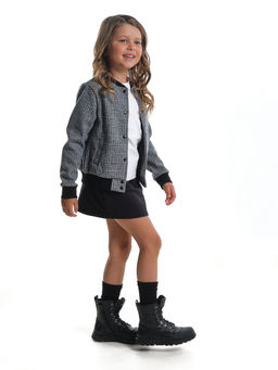 Джемпер на клепках для девочки UD 7869 клетка - Mini maxi фото 6