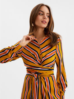 Платье женское миди MINAKU: Enjoy, жёлтое, размер 50