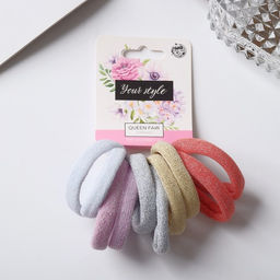 Цена за 6 шт. Резинки для волос «Синди», набор 10 шт., блеск нежность, 4.5 см