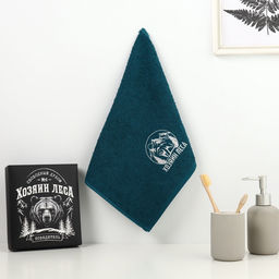 Полотенце махровое Хозяин леса, 35?60 см, хлопок 100%, зелёное