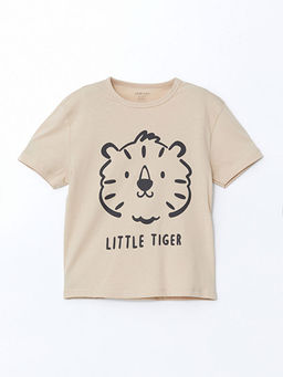 Bisiklet Yaka Bask?l? Erkek Bebek ?ortlu Pijama Tak?m 2li