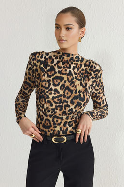 Kahverengi-Cok Renkli Drapeli C?tc?tl? Orme Body TPRAW23BD00048