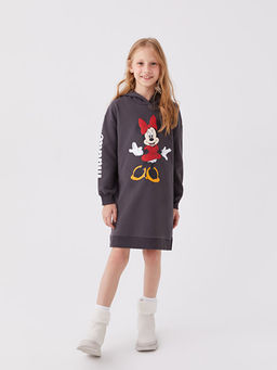 Kap??onlu Minnie Mouse Bask?l? Uzun Kollu K?z ?ocuk Elbise Anne K?z Kombini - Waikiki фото 3