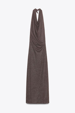 METALLIC THREAD OPEN BACK MAXI DRESS - Zara фото 16