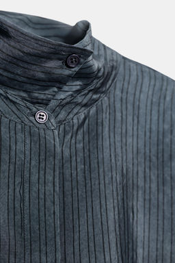 CAMISA OVERSIZE FLUIDA RAYAS ZW COLLECTION / Azul - Zara фото 8