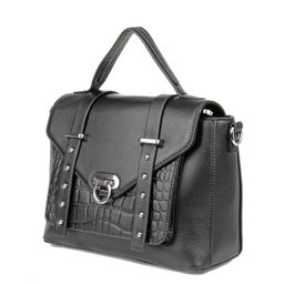 0824H black, Женская кожаная сумка, Barcelo Biagi