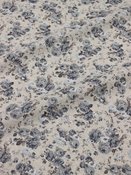 Полулен "Серо-голубые розочки" (на т.суровом), ш.1.5м, хлопок-70%, лен-30%, 140гр/м.кв