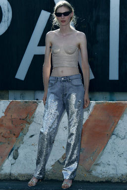 ZW COLLECTION SEQUINNED JEANS