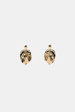 MAXI PENDIENTES MET?LICOS HOJA / Dorado - Zara фото 2