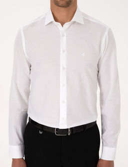 Beyaz Slim Fit Uzun Kollu G_mlek