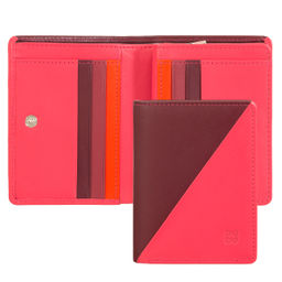 Итальянский кожаный кошелек DuDu серии Stromboli | малиновый пэчворк