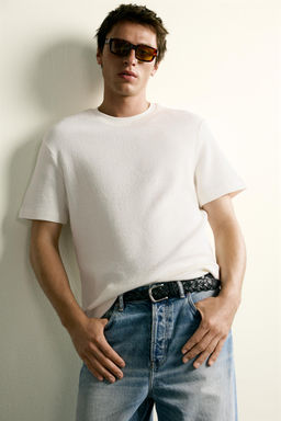 CAMISETA REGULAR FIT SEERSUCKER / Blanco roto - Zara фото 5