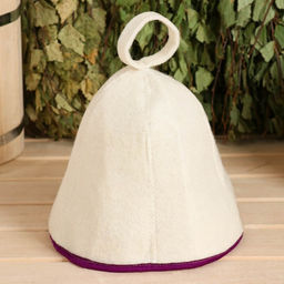 Шапка для бани светлая с цветной окантовкой МИКС - Добропаровъ фото 2