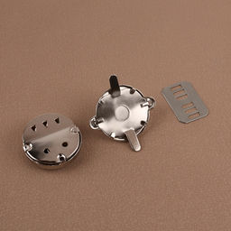 Цена за 5 шт. Застёжка для сумки, 3×3 см, цвет серебряный