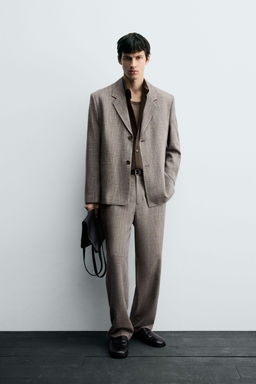 TEXTURED SUIT TROUSERS