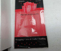 Бумага упаковочная тишью 50х66 см набор 10 листов / CQ205 /уп 200/красная