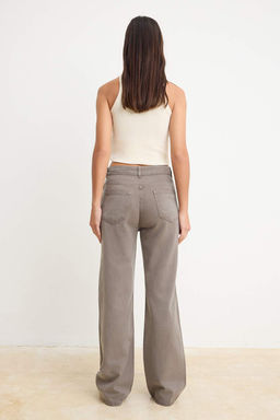 Vizon DOKUMLU Beli Lastikli Yuksek Bel Jeans Wide Leg TWOSS26JE00262 - Trendyolmilla фото 4
